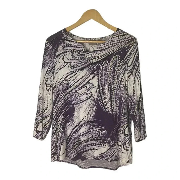 Chico’s Purple Patterned Top - Picture 1 of 6